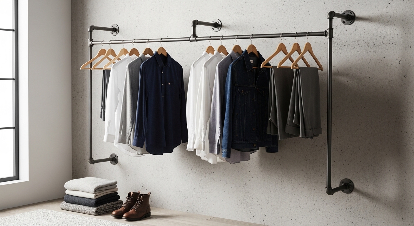 The Classic Wall-Mounted Open Wardrobe Rail