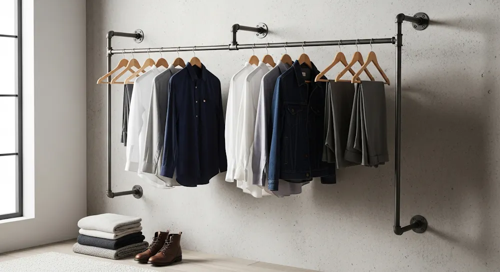 The Classic Wall-Mounted Open Wardrobe Rail