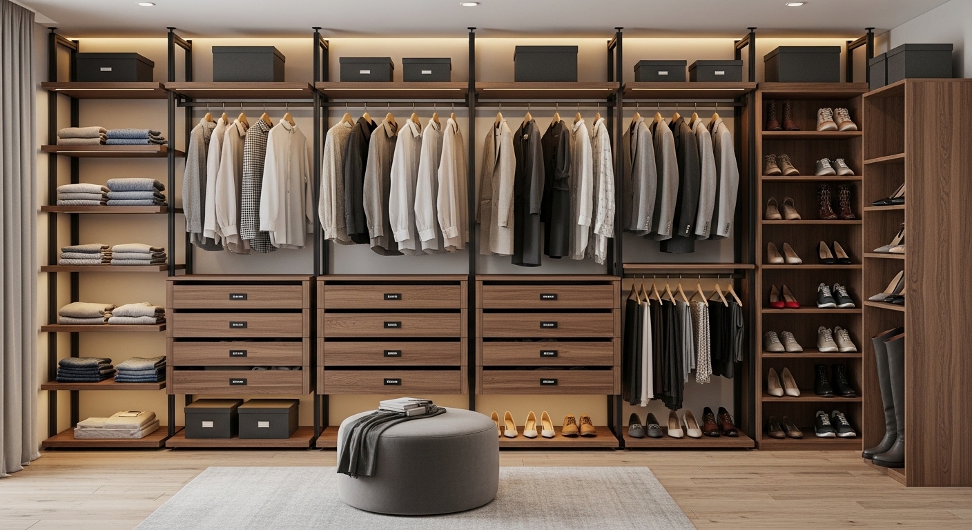  Floor-to-Ceiling Open Closet System