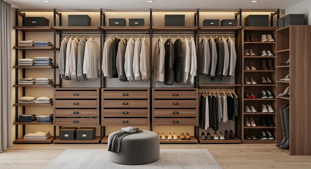 Floor-to-Ceiling Open Closet System
