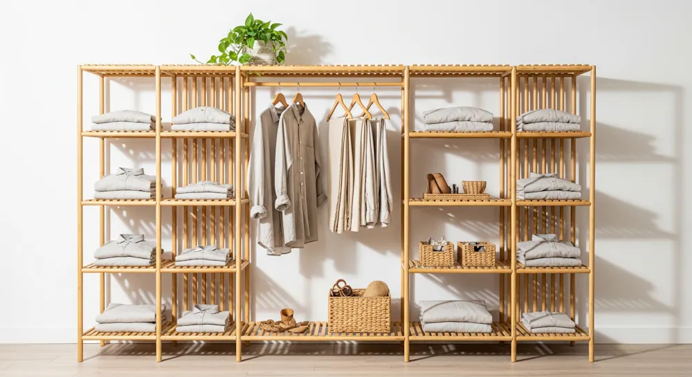 Bamboo Open Wardrobe – Eco & Aesthetic
