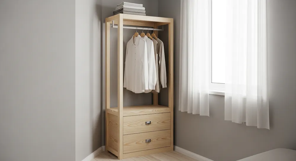 Narrow Open Wardrobe for Tight Walls