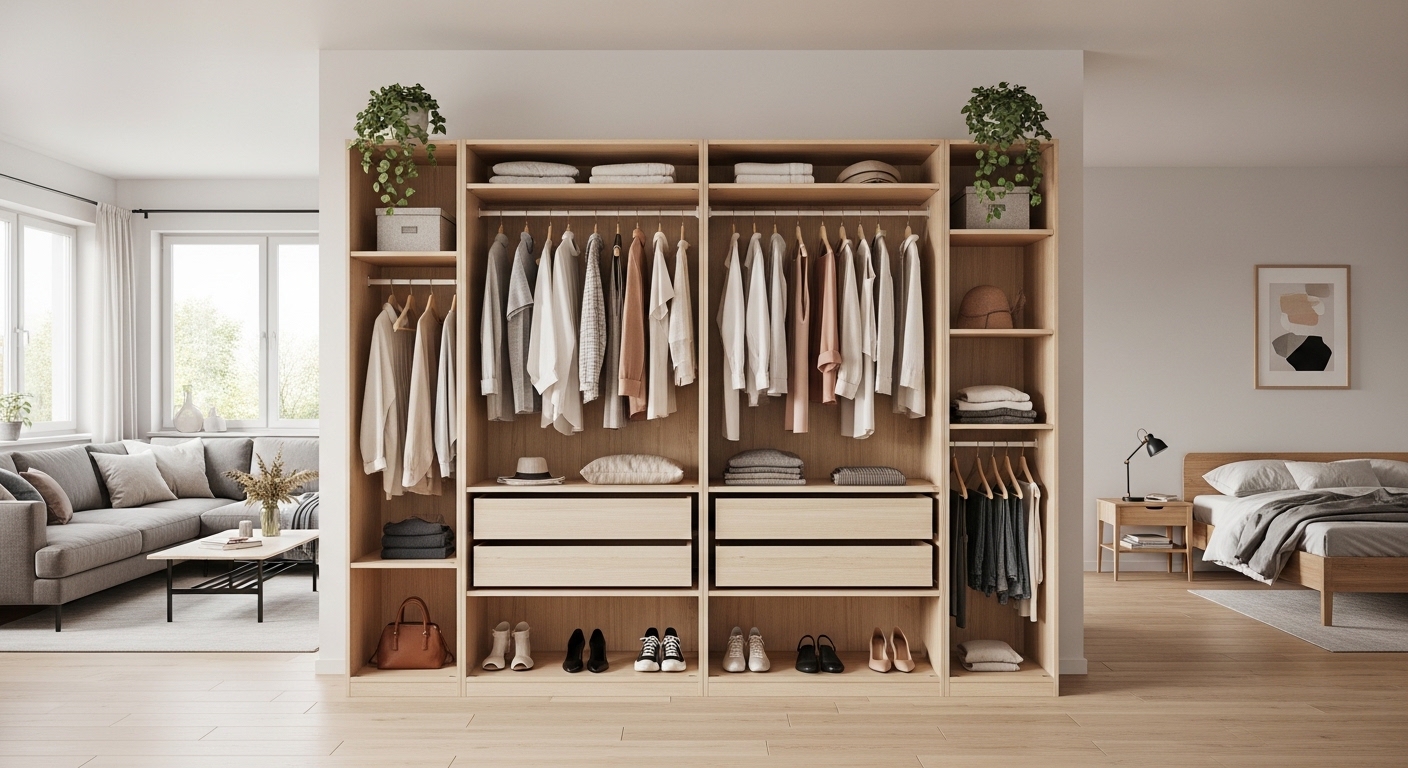 Large Open Wardrobe as a Room Divider