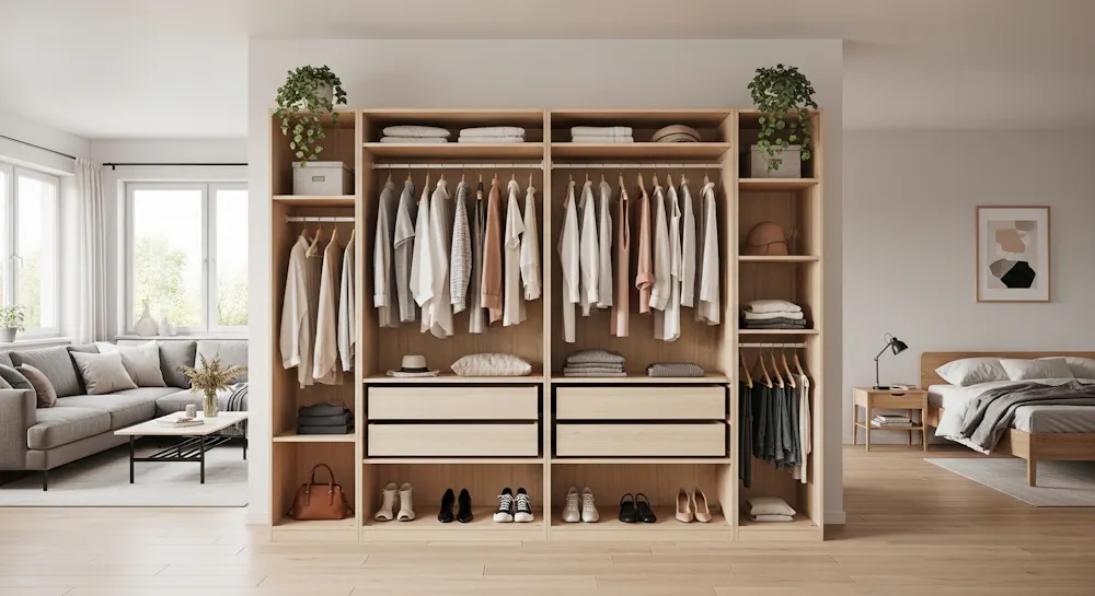 Large Open Wardrobe as a Room Divider