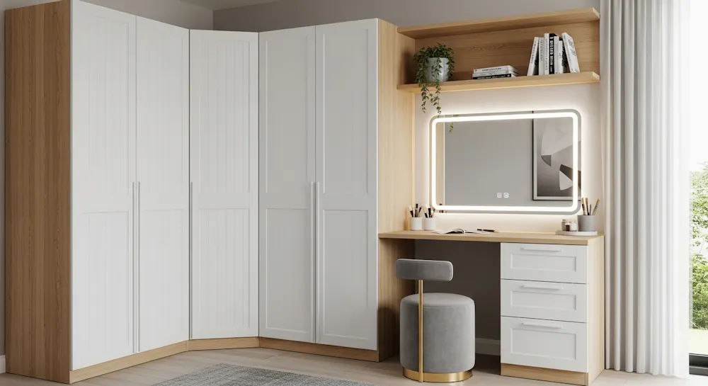 Corner Wardrobe with a Dressing Table Combo