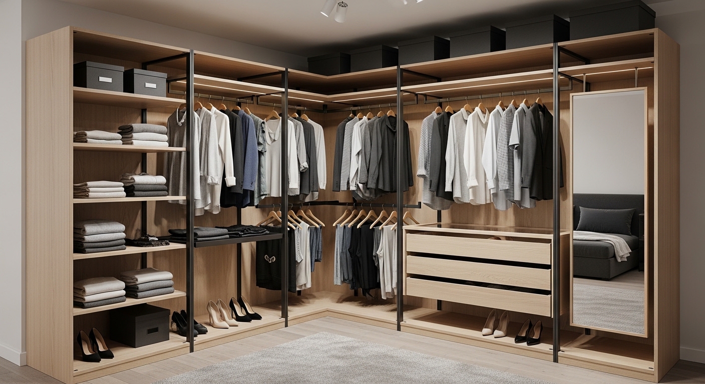 Walk-In Style Corner Wardrobe