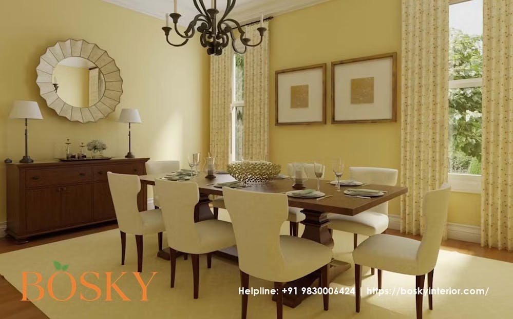 Wall mirror as a decorative item on living room