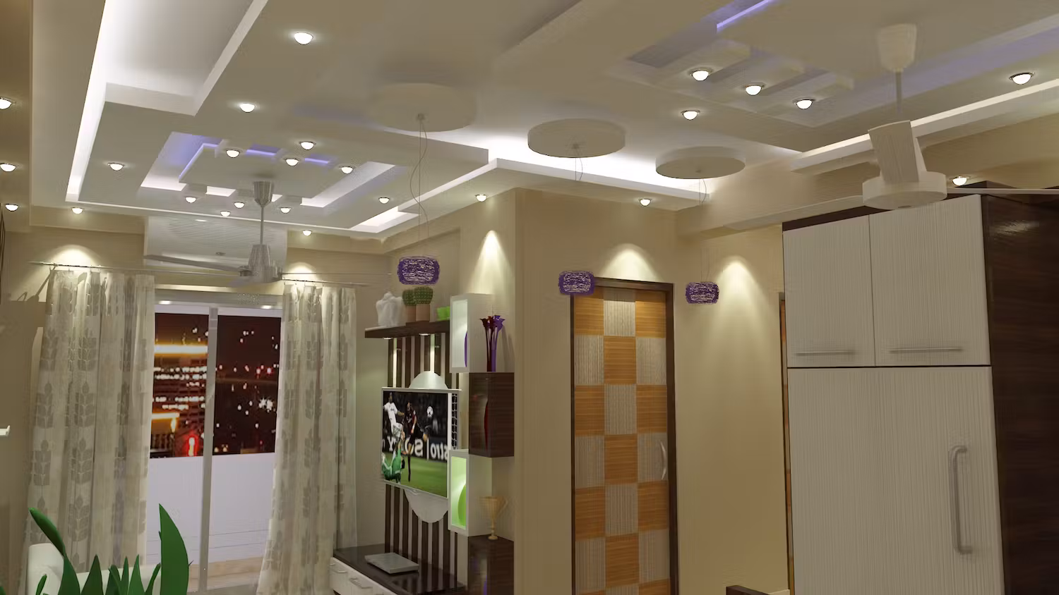 False ceiling in a room