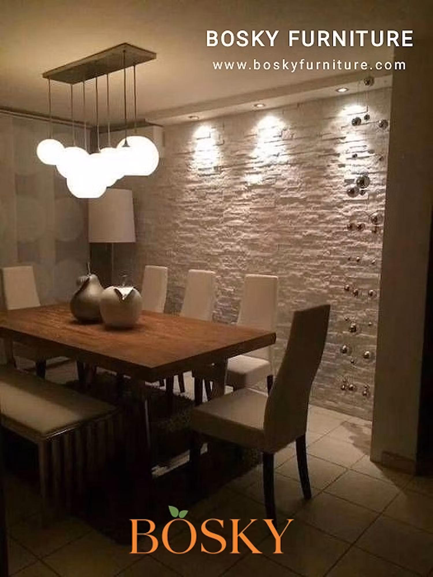 Textured walls with hanging light image