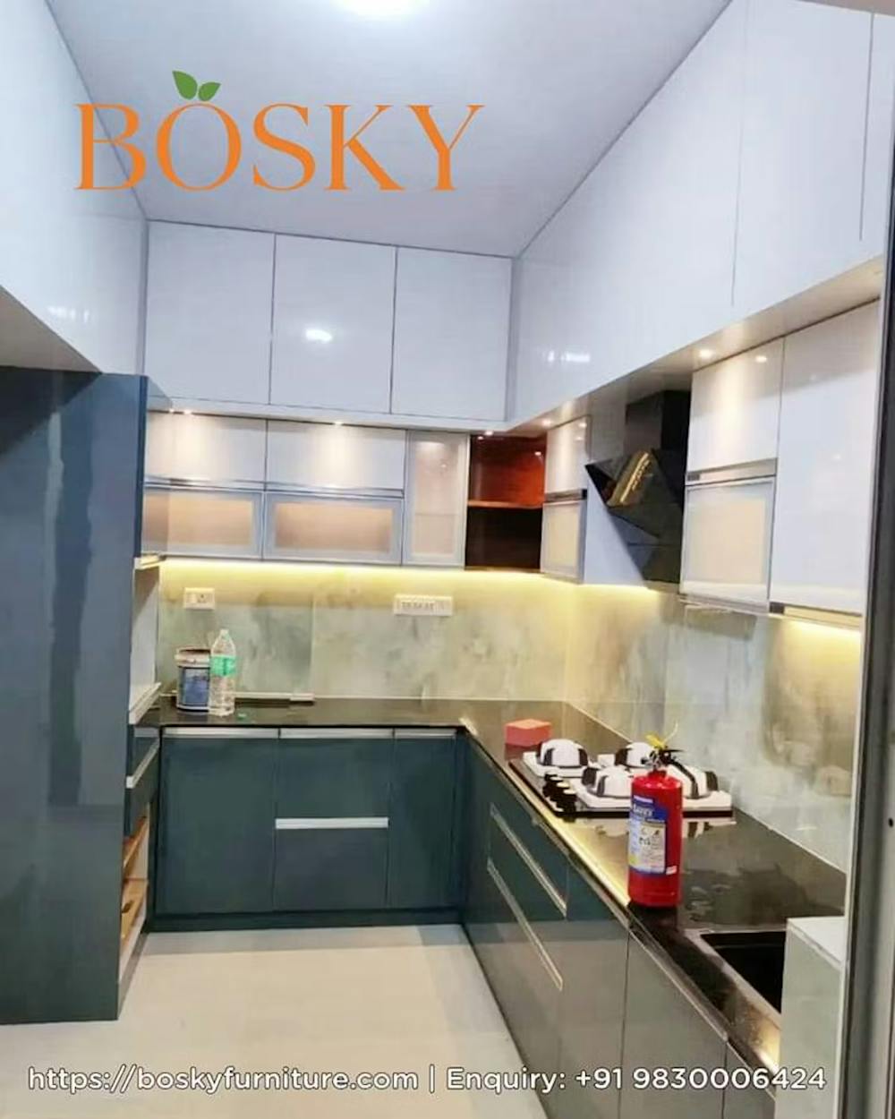 White modular kitchen pic