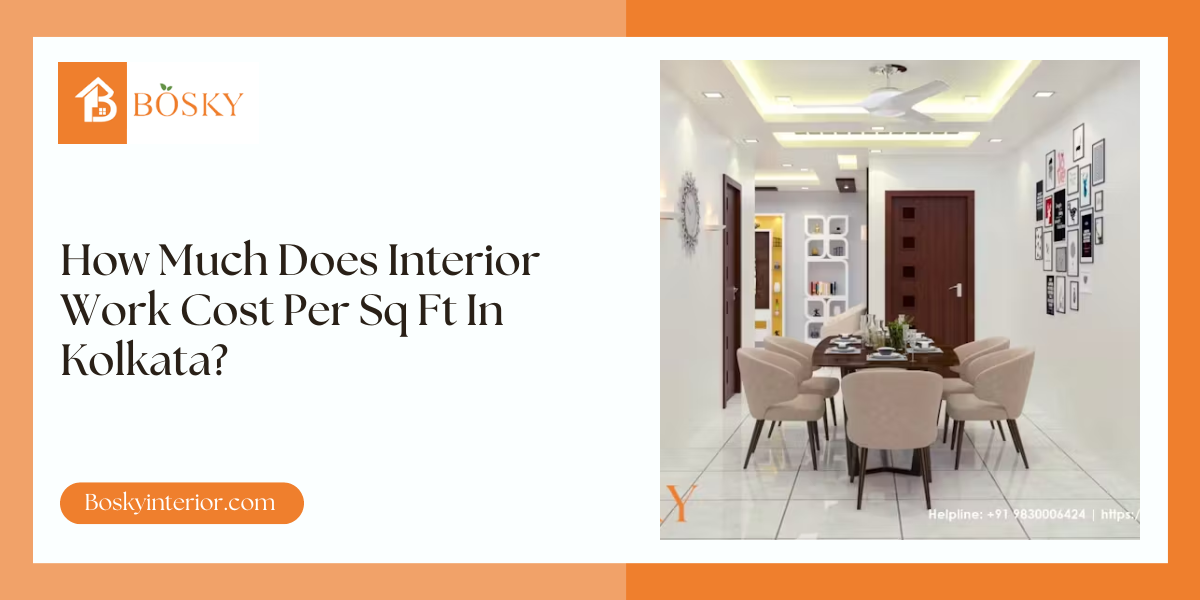How Much Does Interior Work Cost Per Sq Ft In Kolkata- Blog Poster