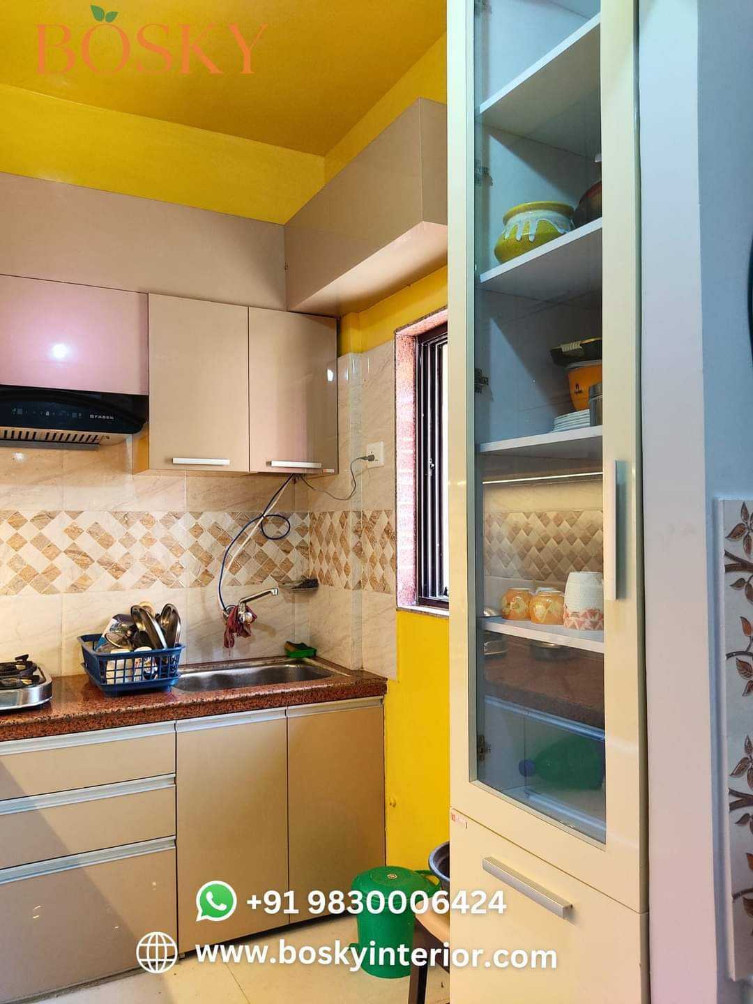 Tall standing glass kitchen trolley pic