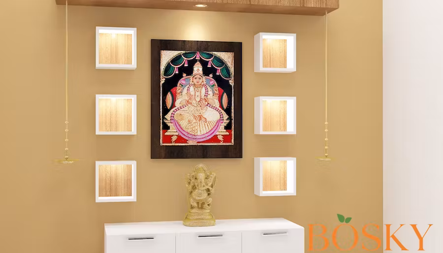 Wall-fitted temple in the living room