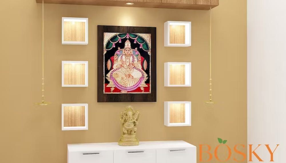 Wall-fitted temple in the living room