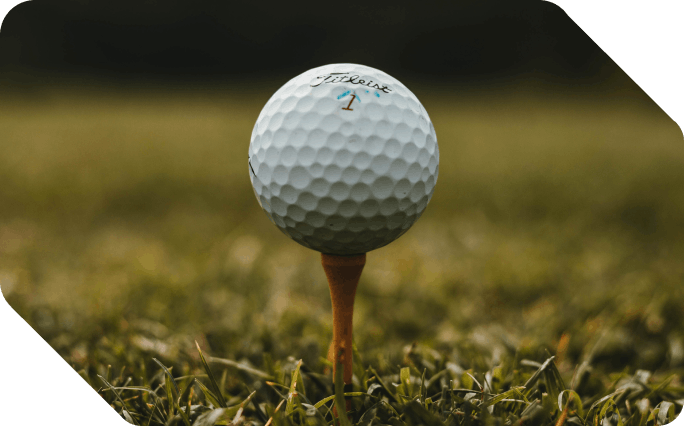 Golf ball placed on the ground