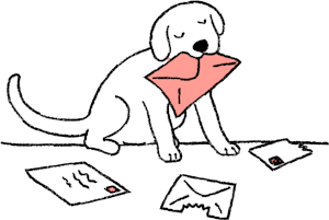 Dog opening mail