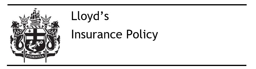 Provides a copy of the Lloyd's Insurance Policy used by Bounce Insurance