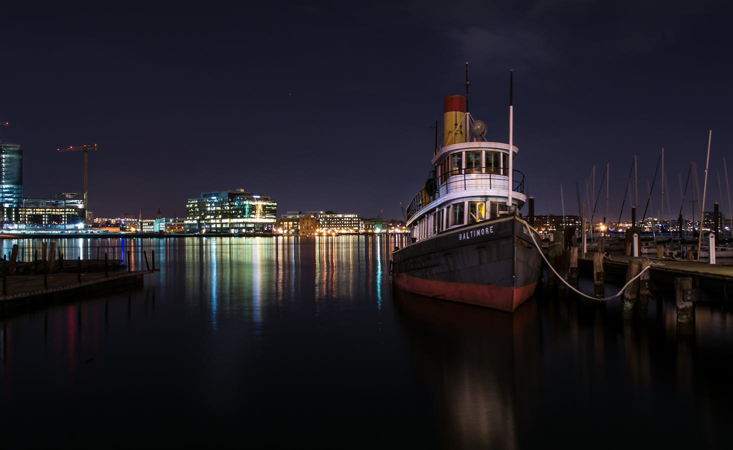 Boat in the harbor, Baltimore, Maryland