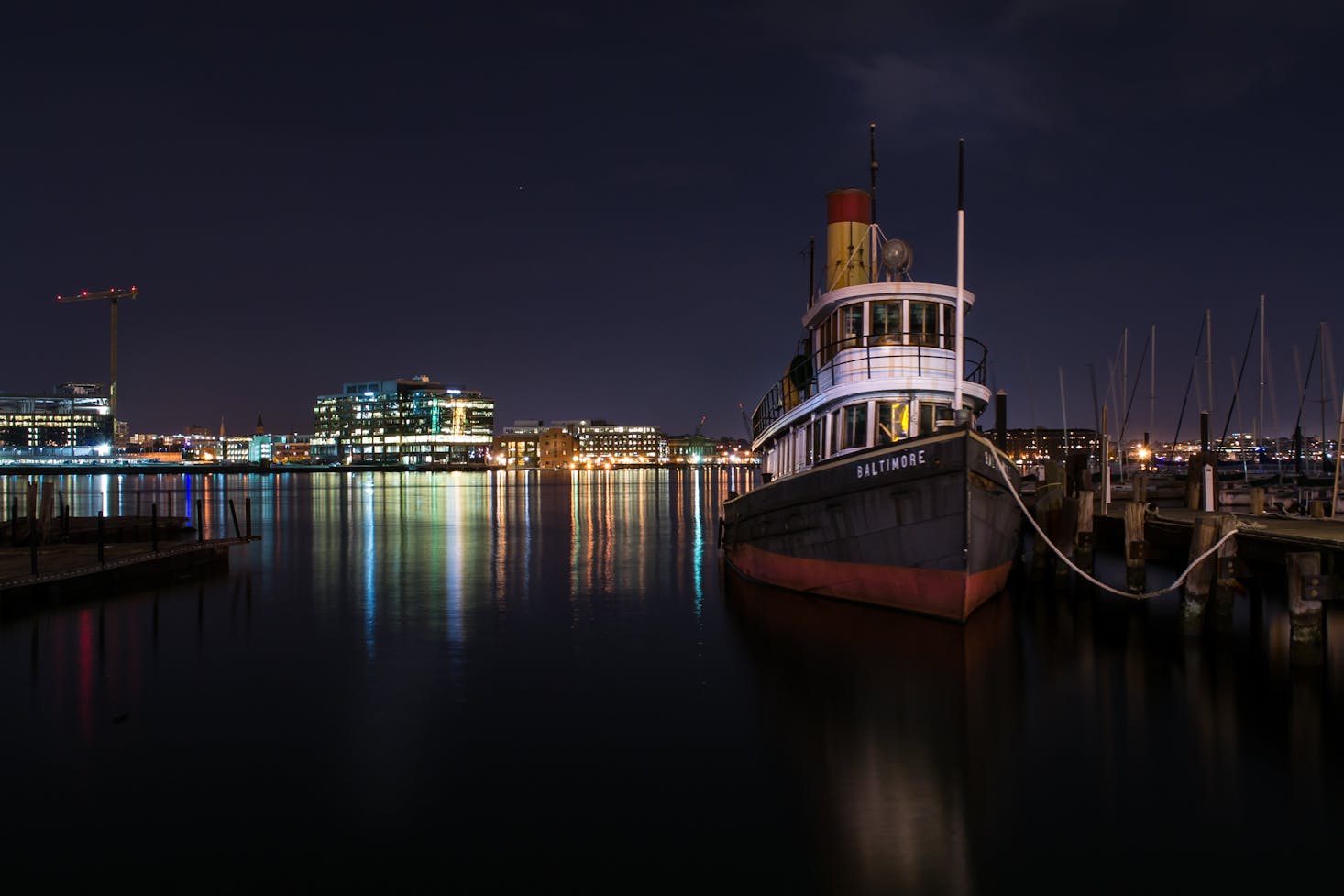 Boat in the harbor, Baltimore, Maryland