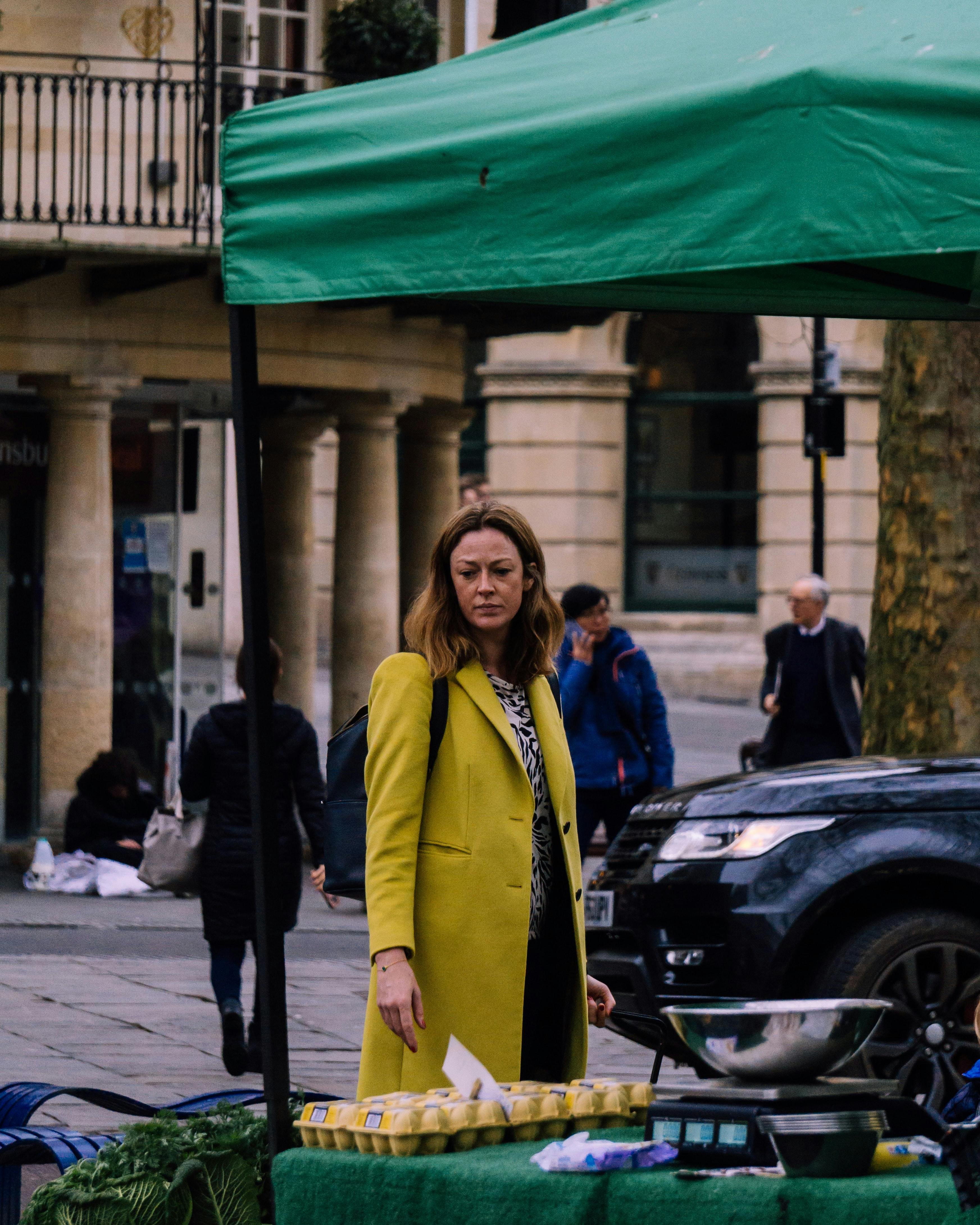 Market street food in Bath, UK