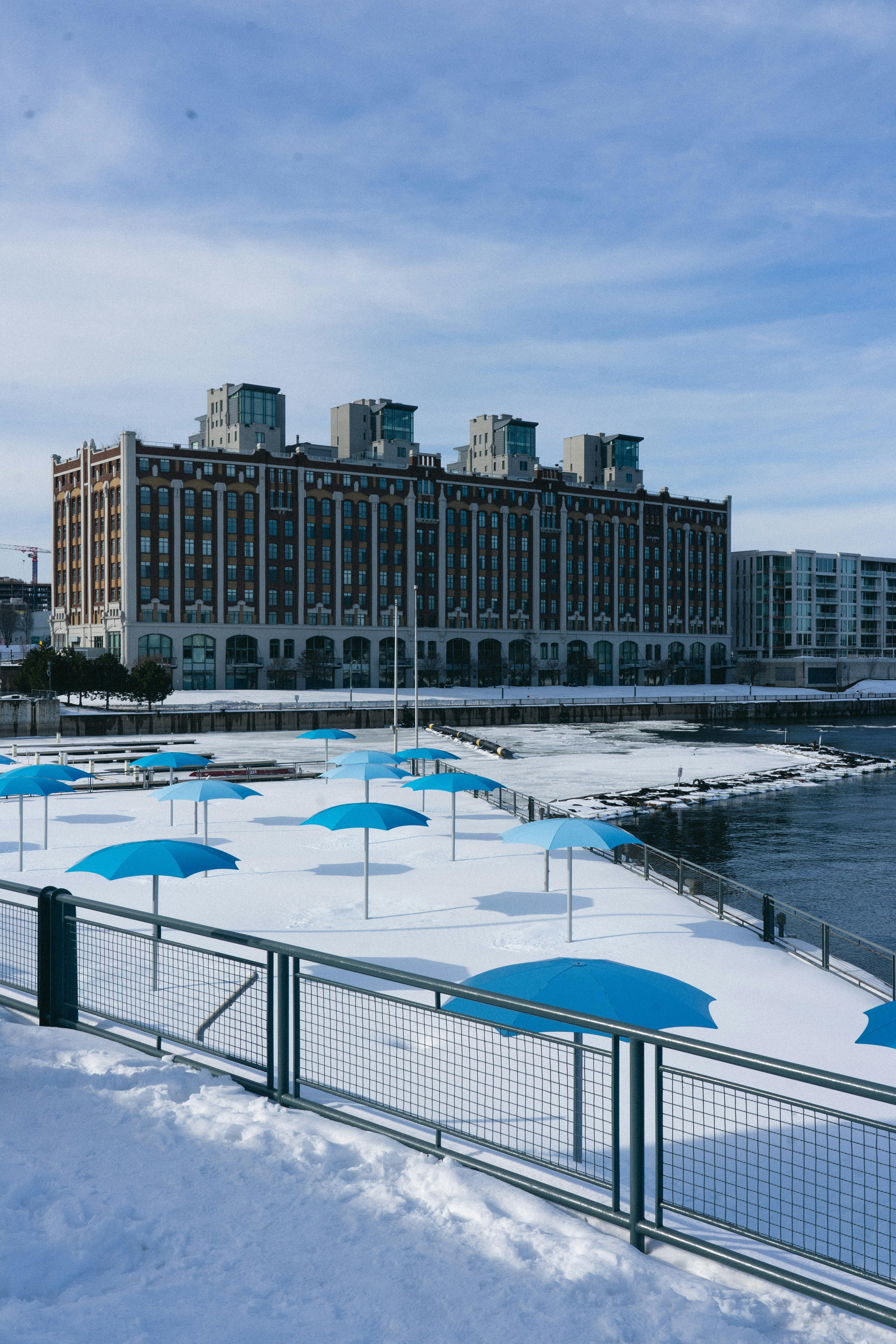 Clock Tower Beach near Montreal in winter