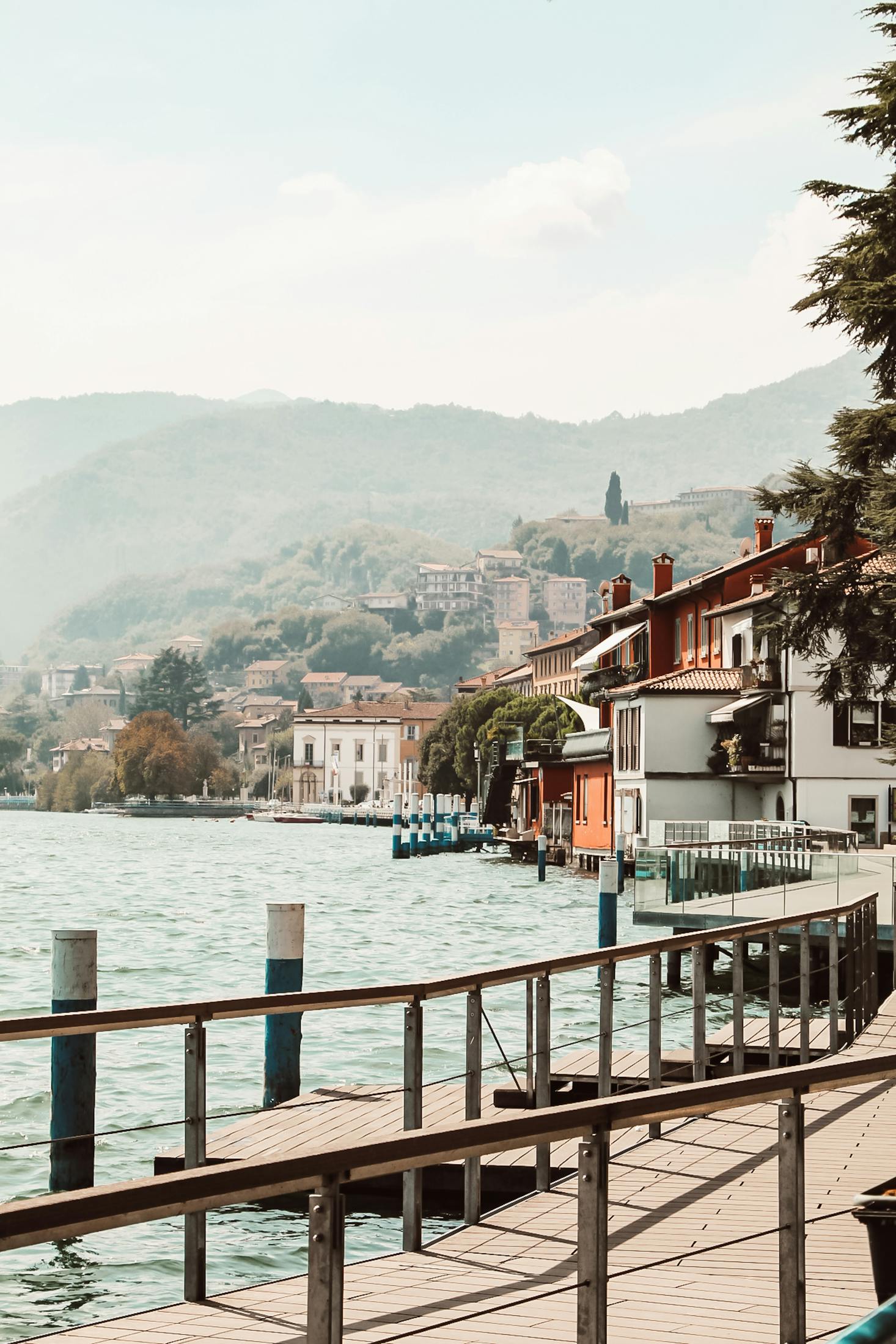 Walkway along the shoreline in Bergamo, Italy