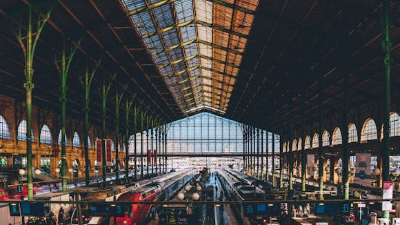 Interior of Gare du Nord train station, Paris, France