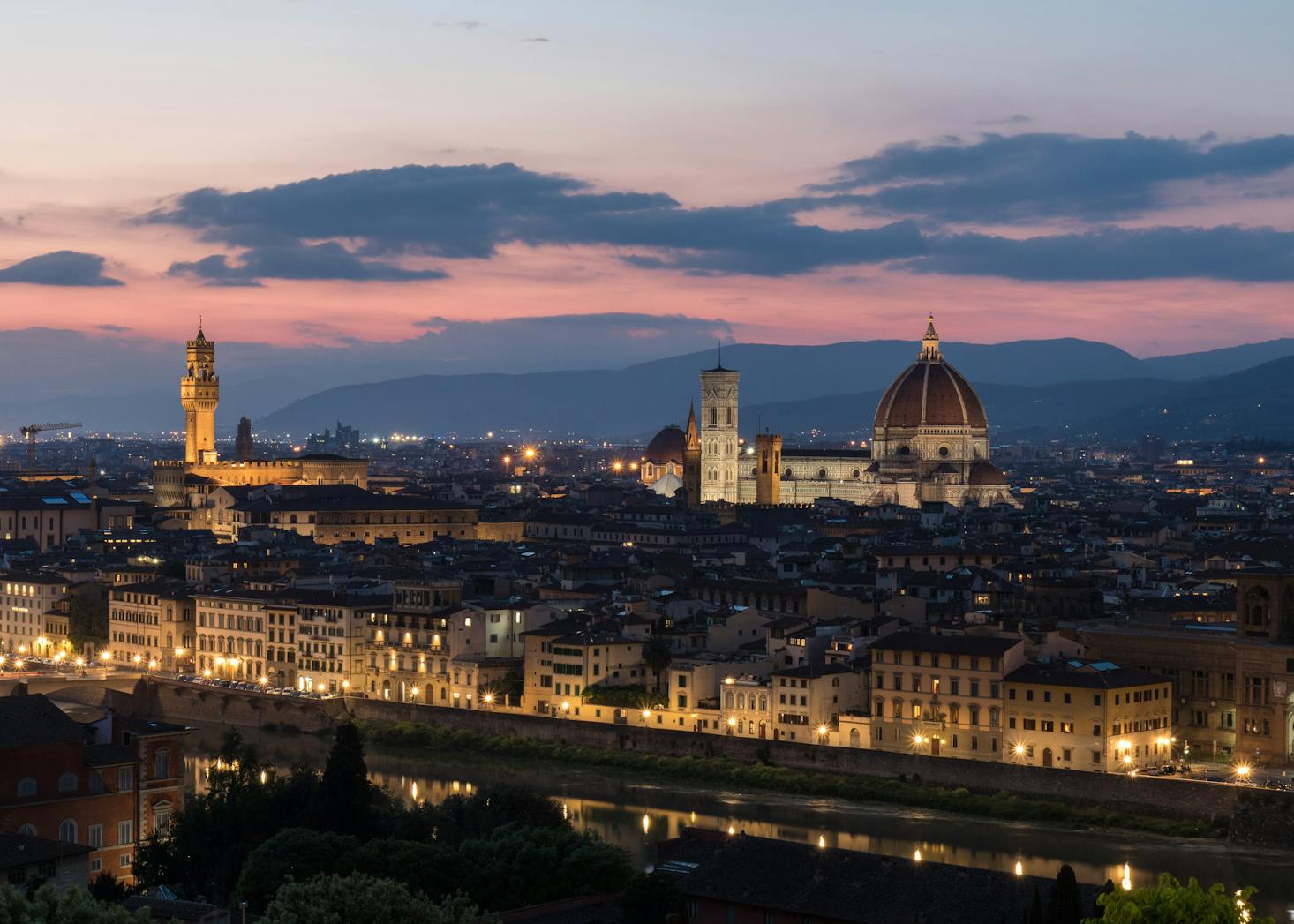 Florence skyline at night