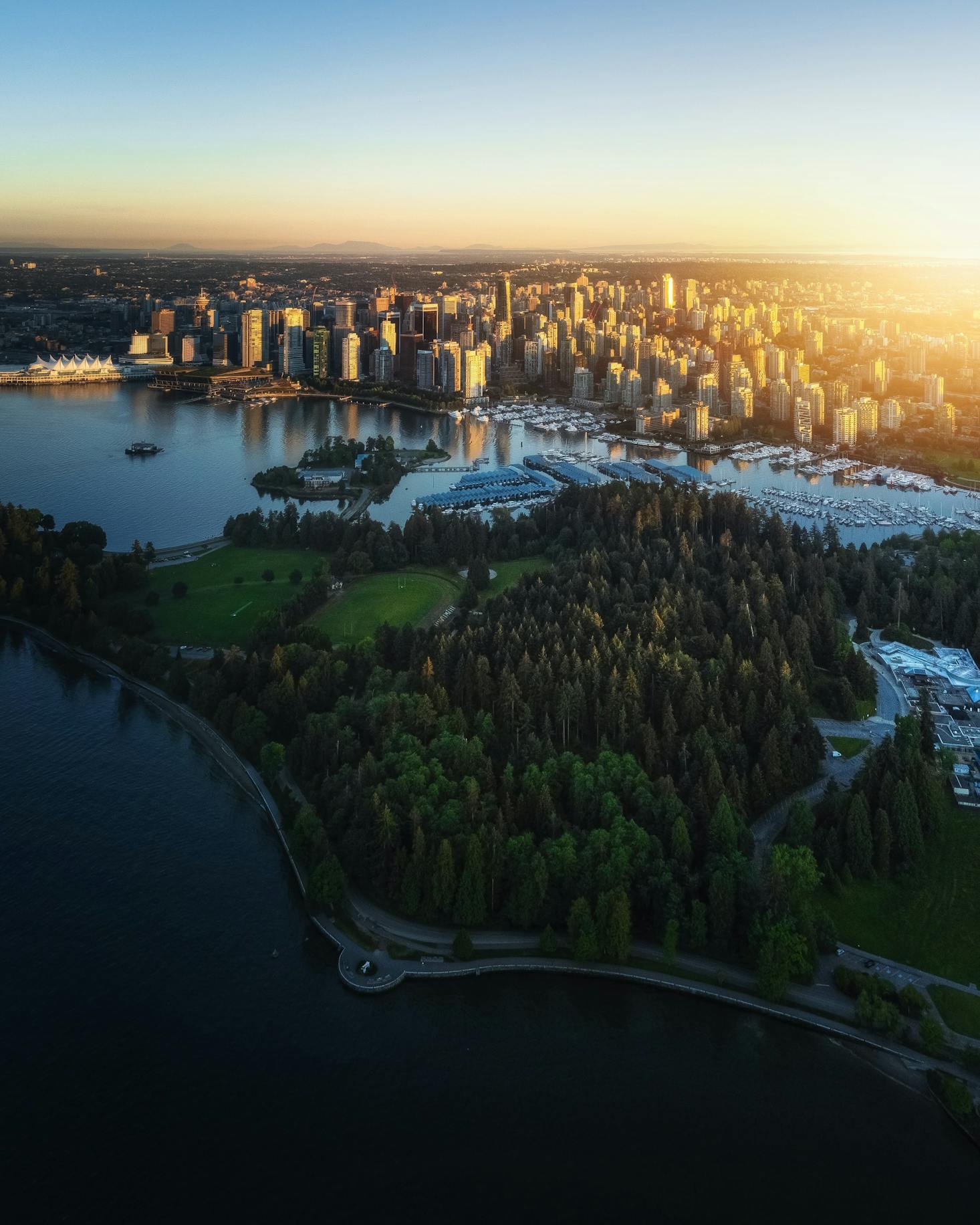 Aerial view of Vancouver's Stanley Park