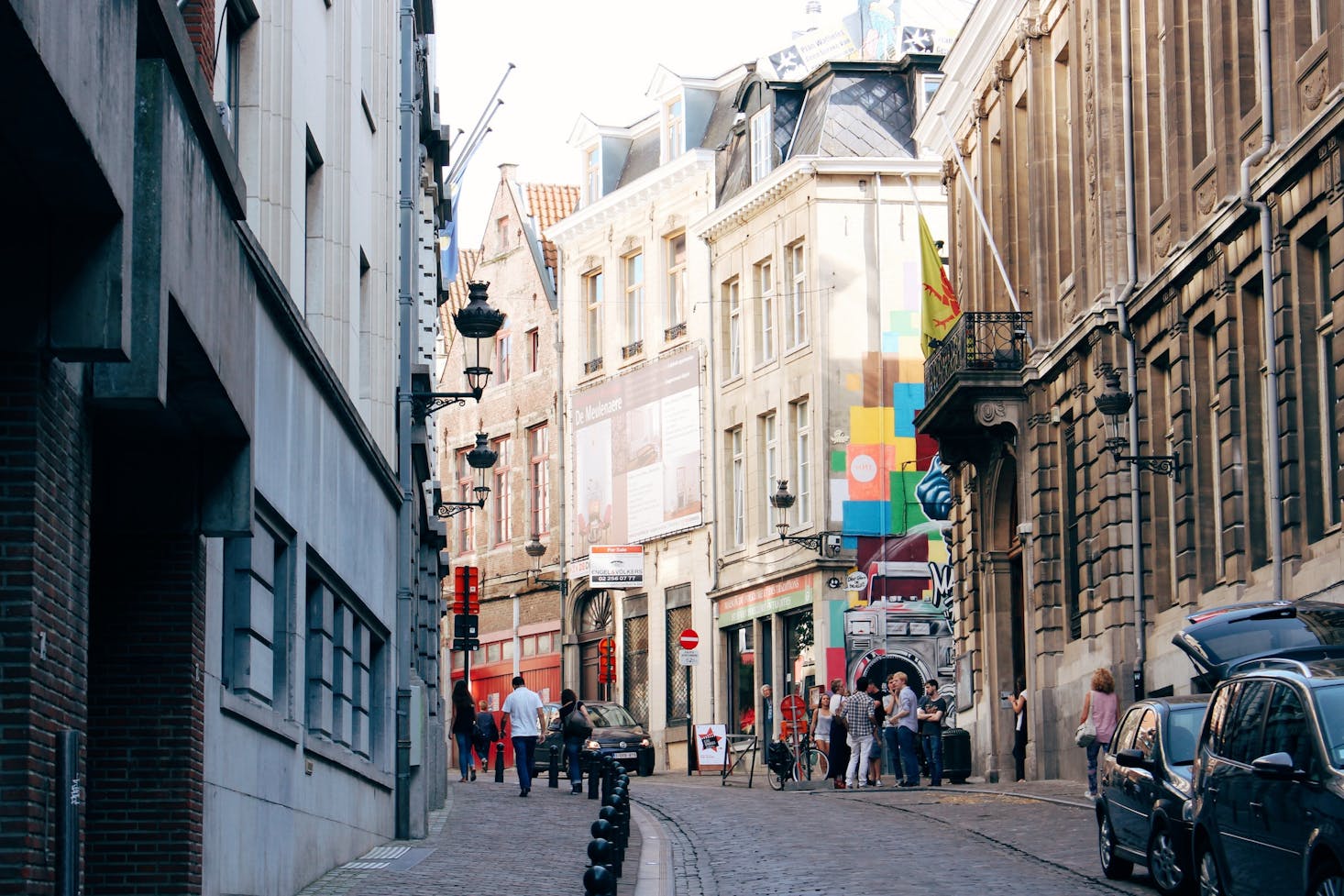 Historic buildings on a street in York, UK
