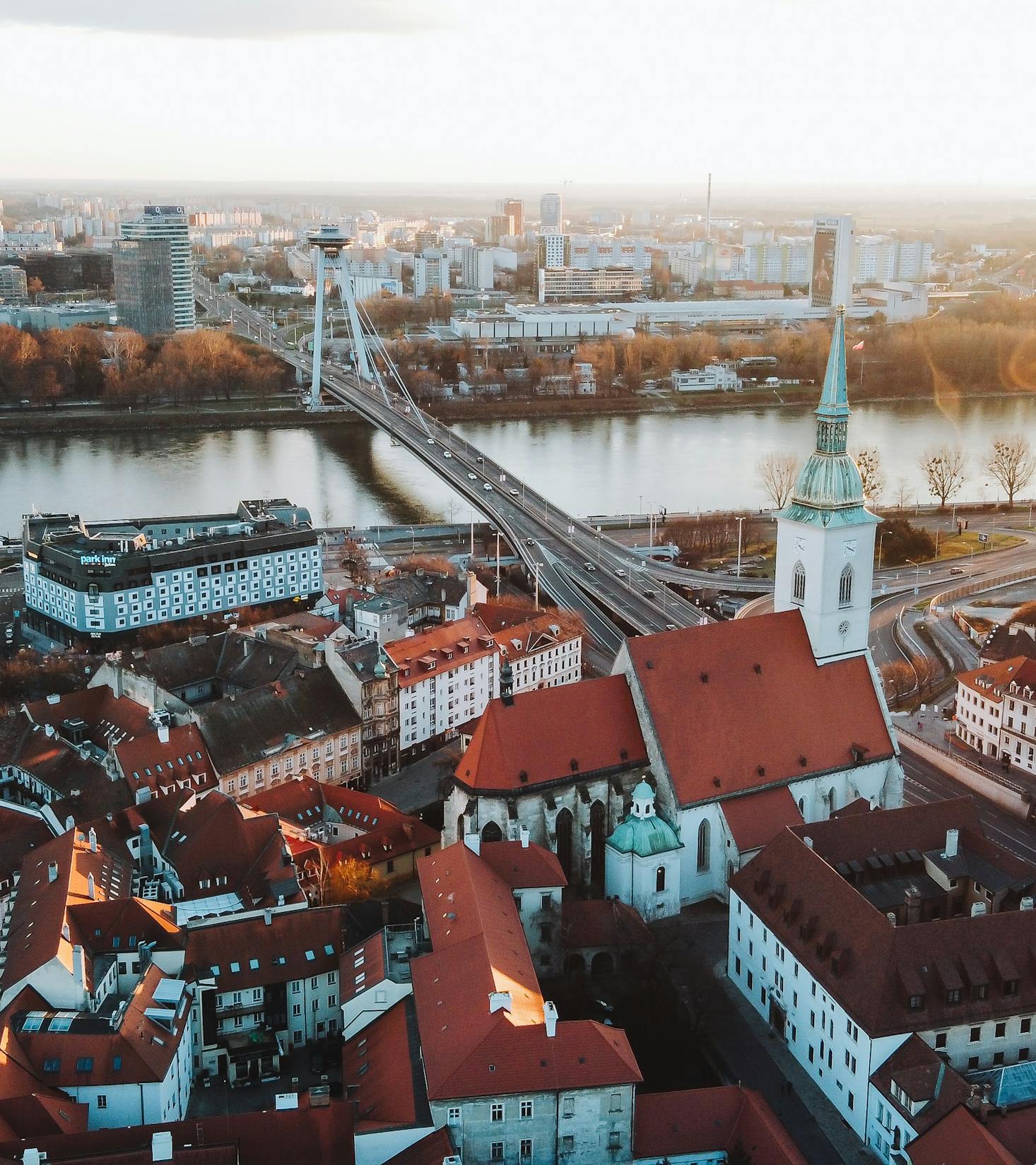 Aerial view of Bratislava Old Old Town