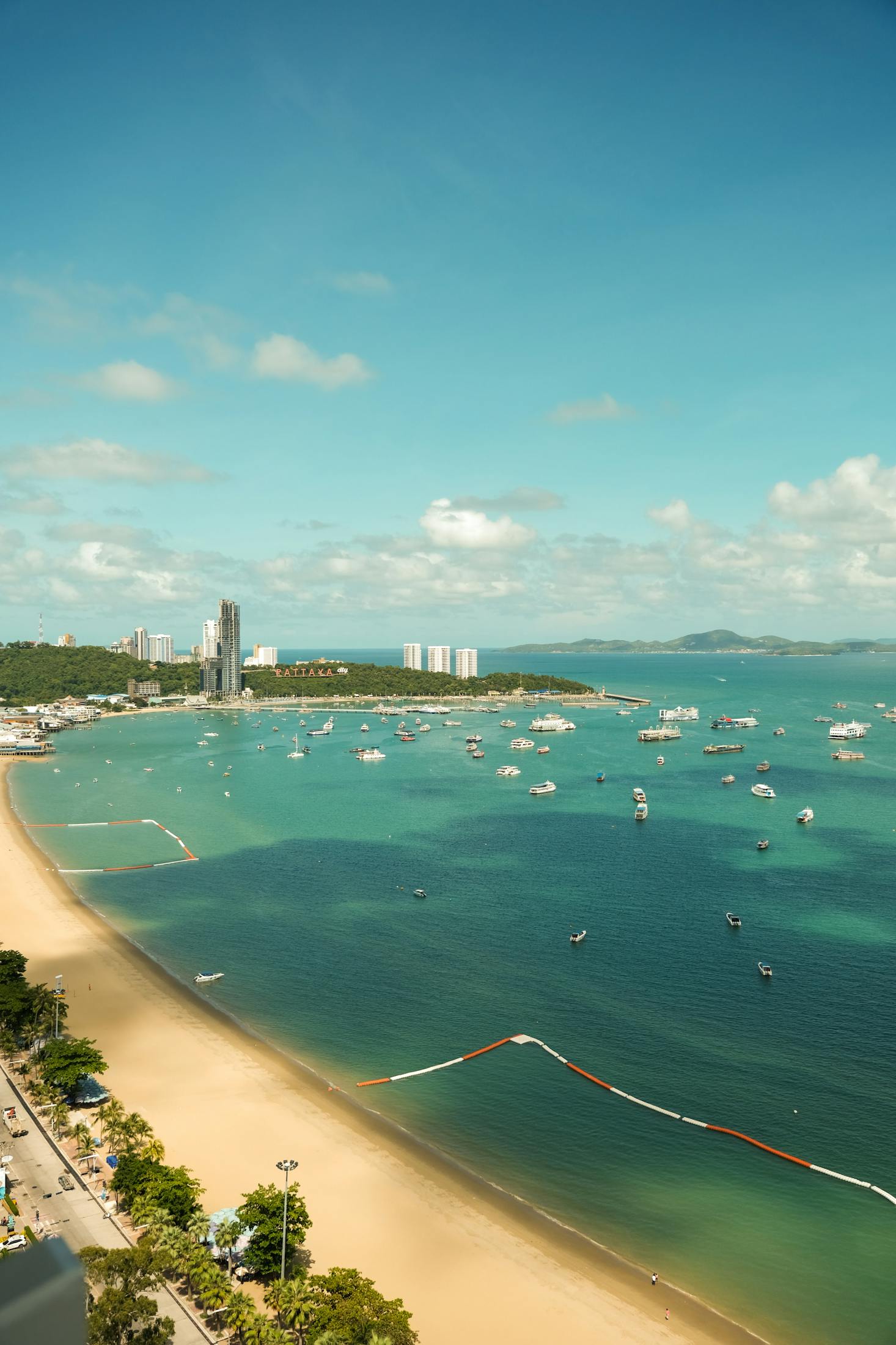 Sandy beachfront on the shores of Pattaya, Thailand