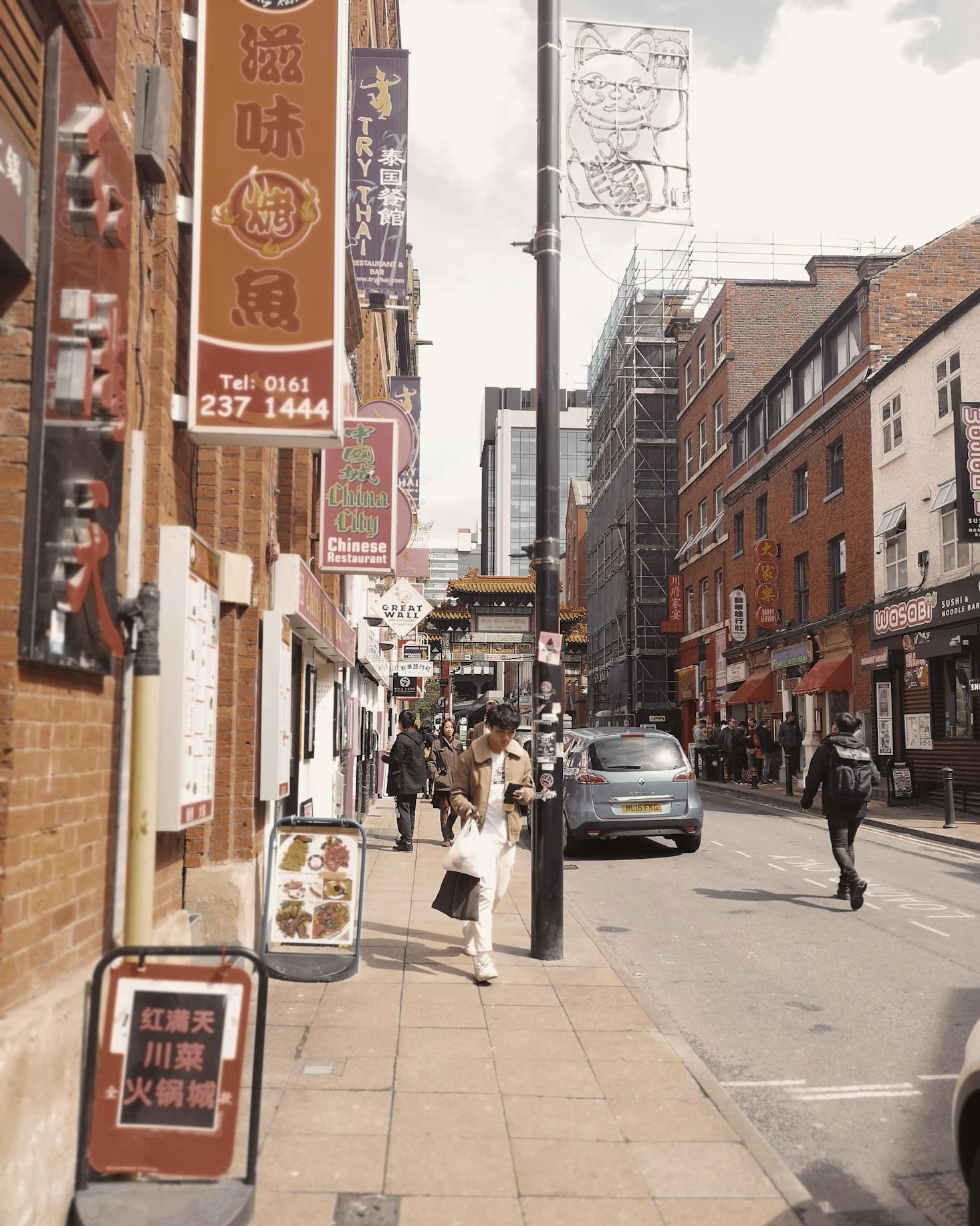 A shopping street in Manchester