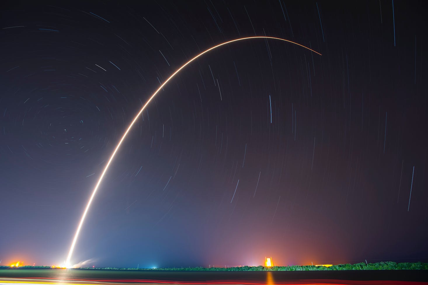 Rocket launch at Kennedy Space Center, USA