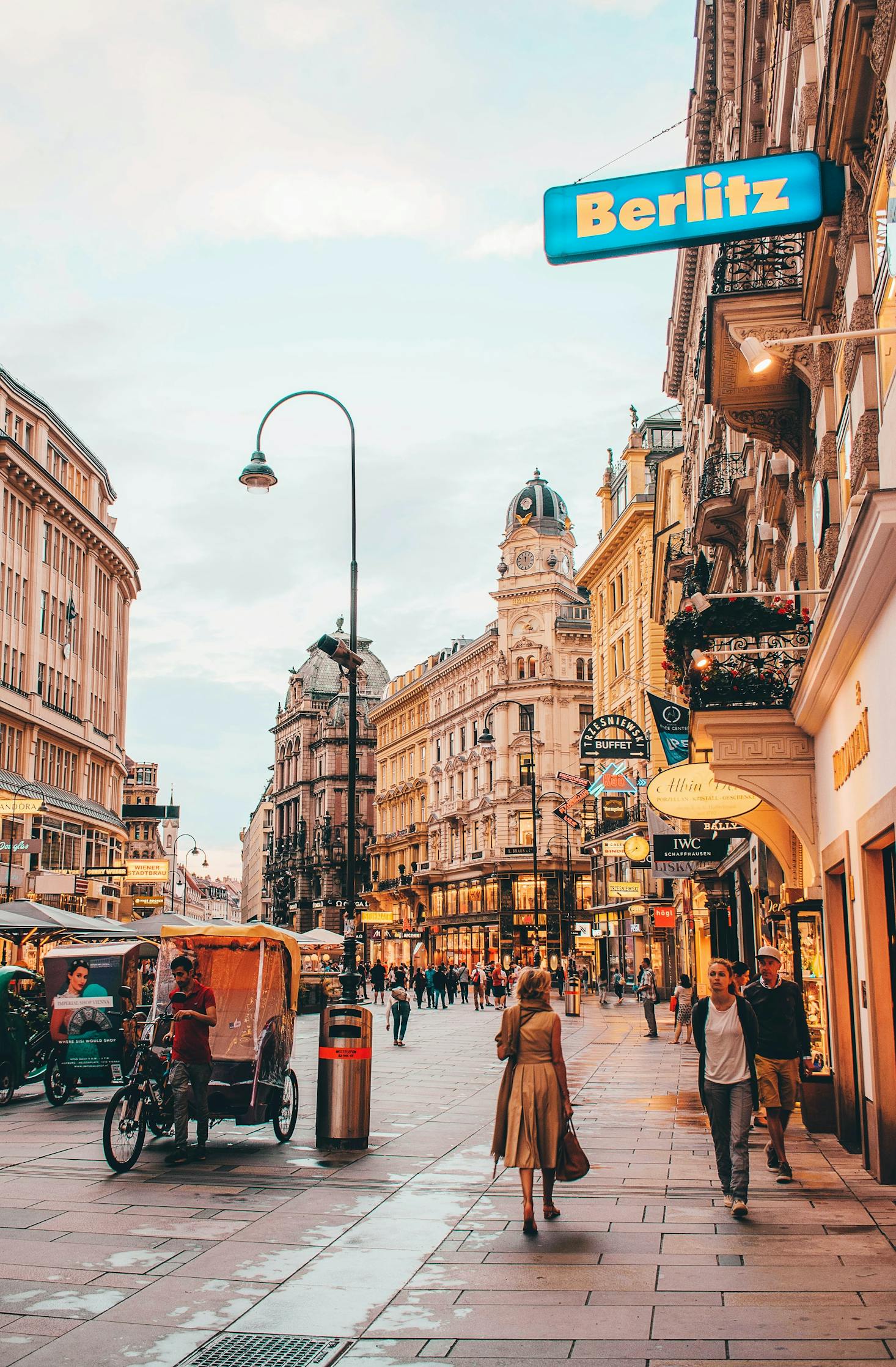 Street shopping in Vienna during the day