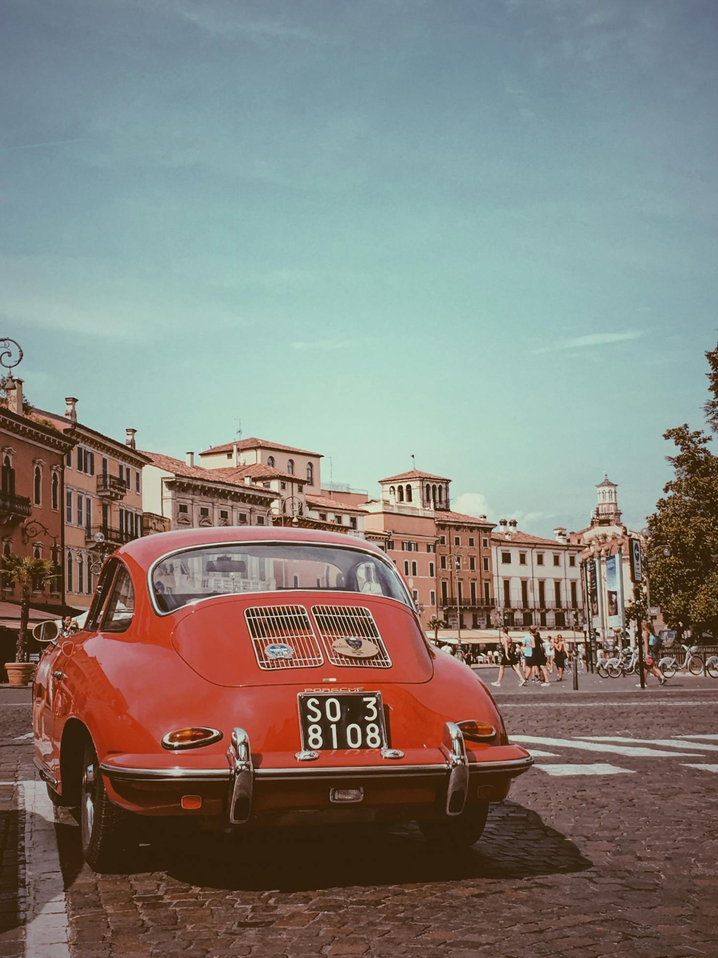 Vintage sports car in Verona, Italy
