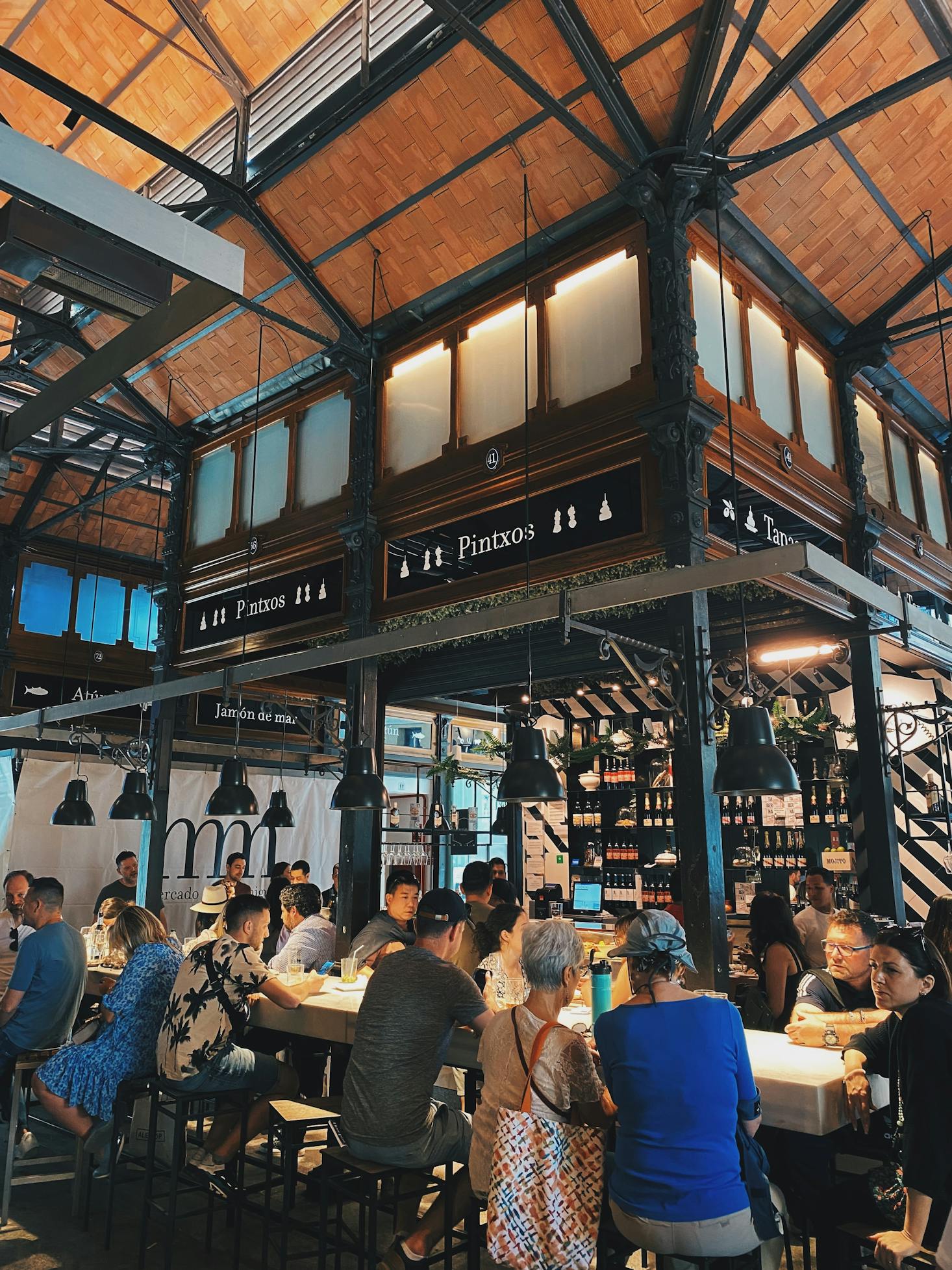 Covered market in Madrid, Spain