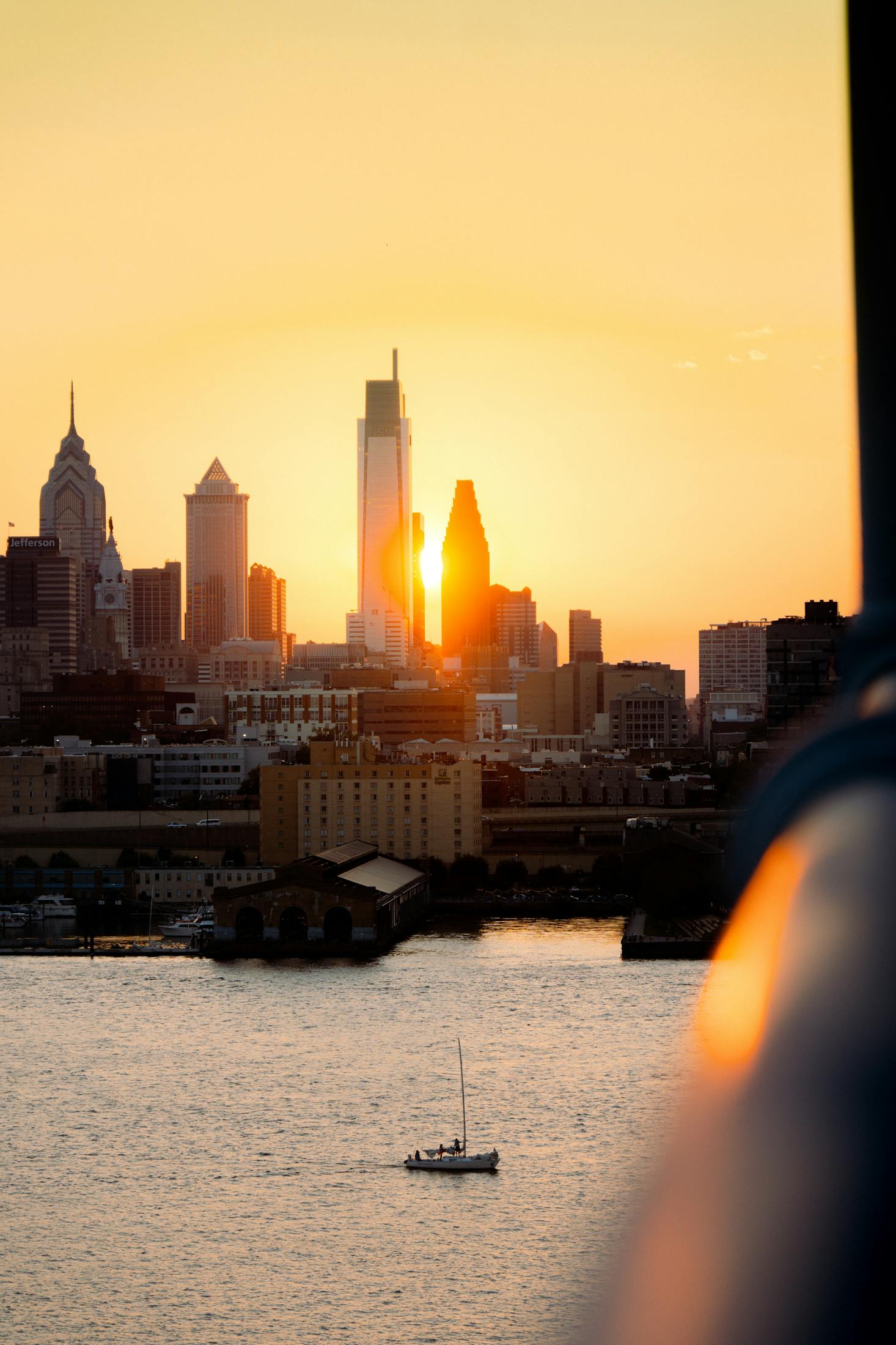 Philadelphia skyline at sunset