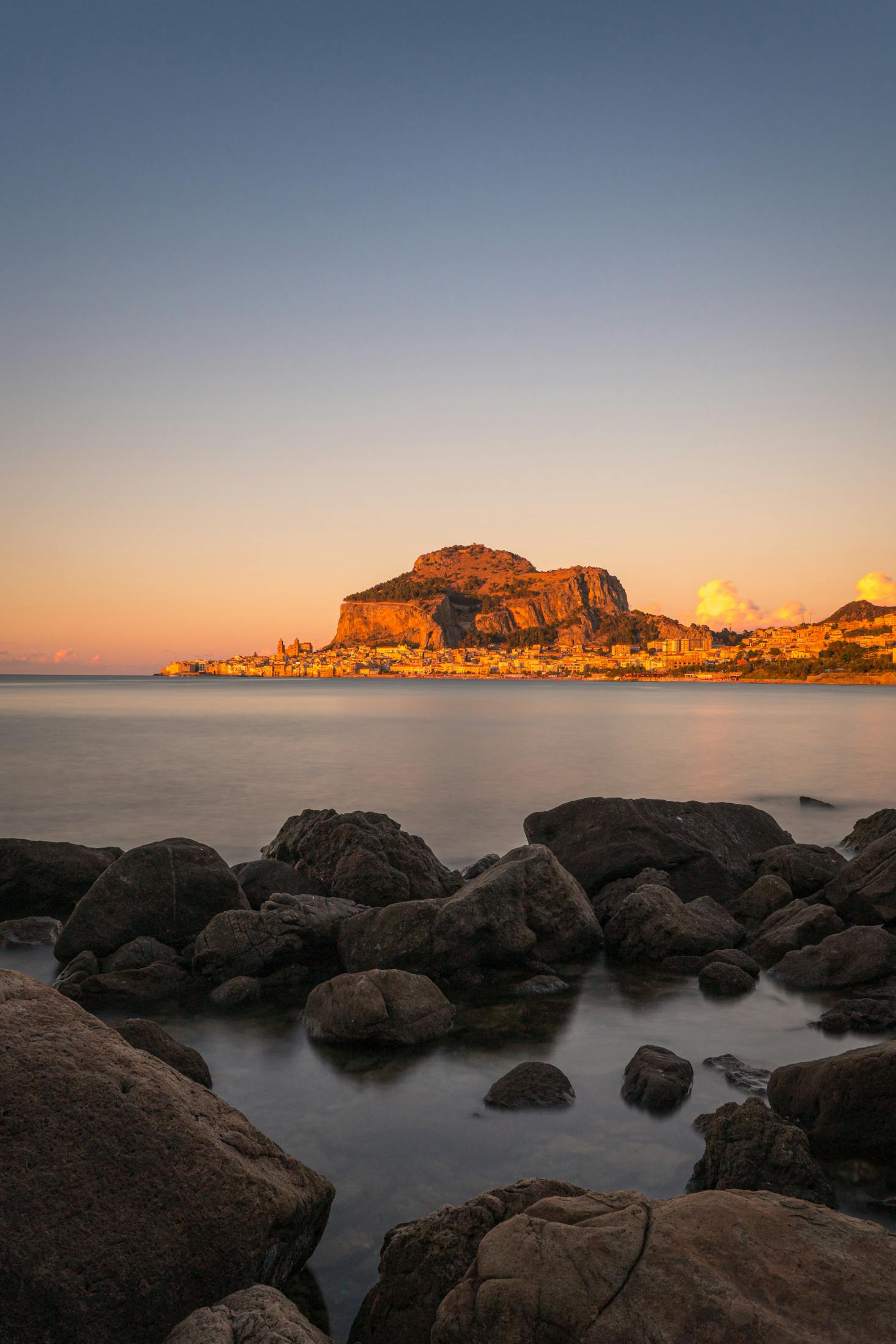 Water and island view in Cefalu