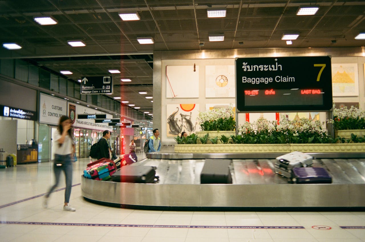 The baggage claim carousel ay Bangkok Airport in Thailand