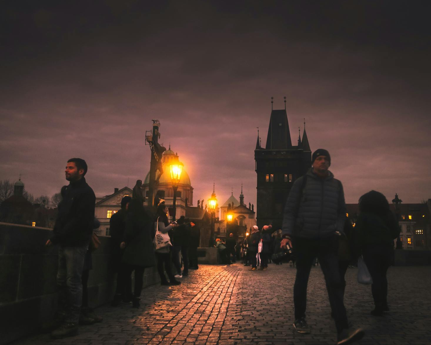 Charles Bridge in Prague at night