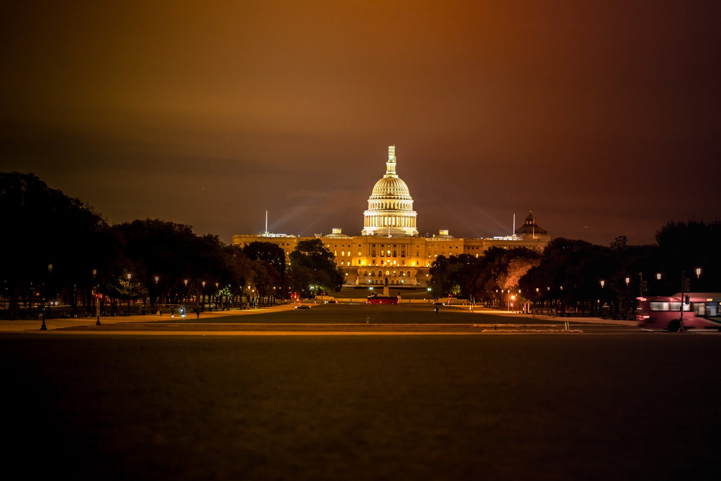 Nighttime at the Capitol Building Washington DC