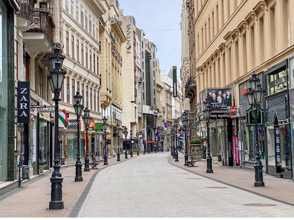 Shopping street in Budapest