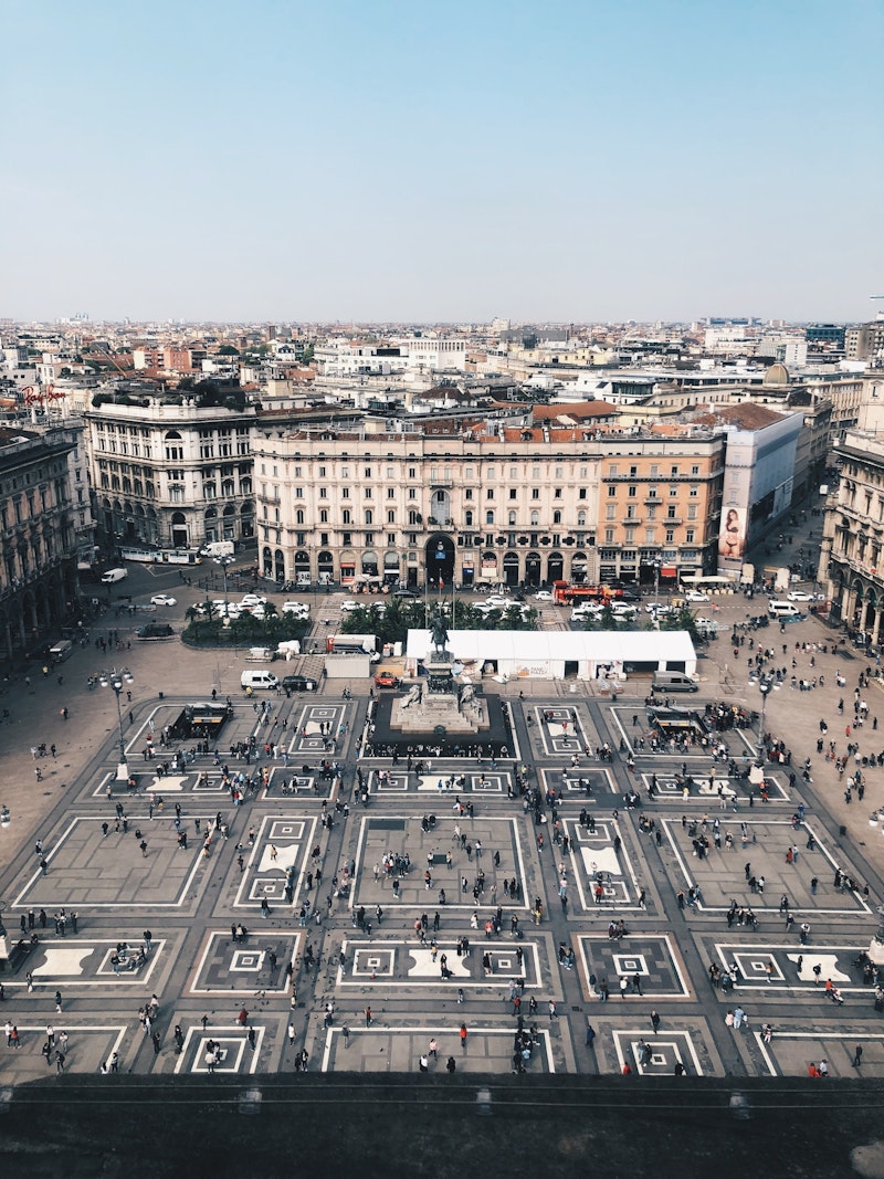 aerial view of Milan