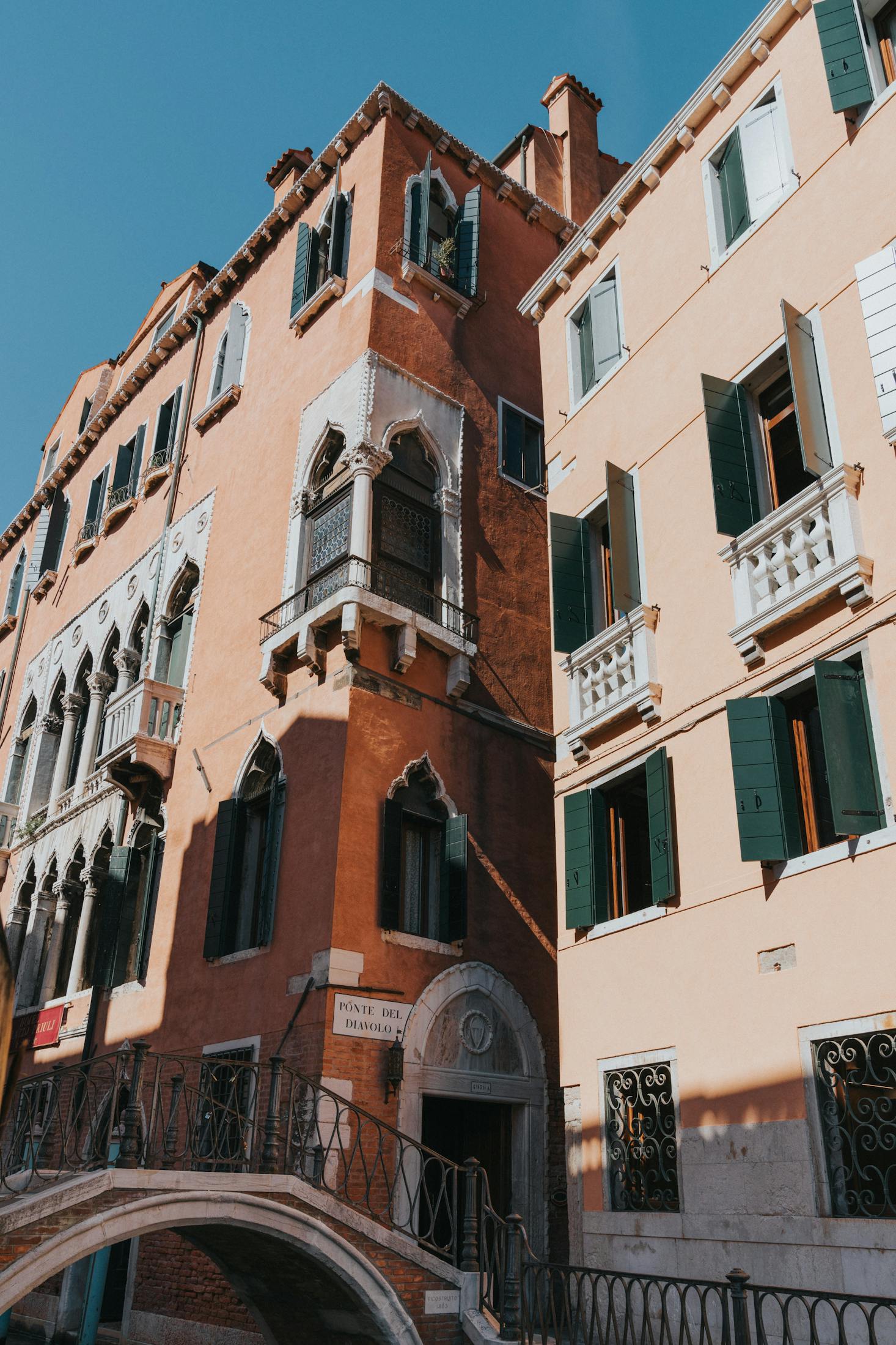 Homes on a canal in Venice