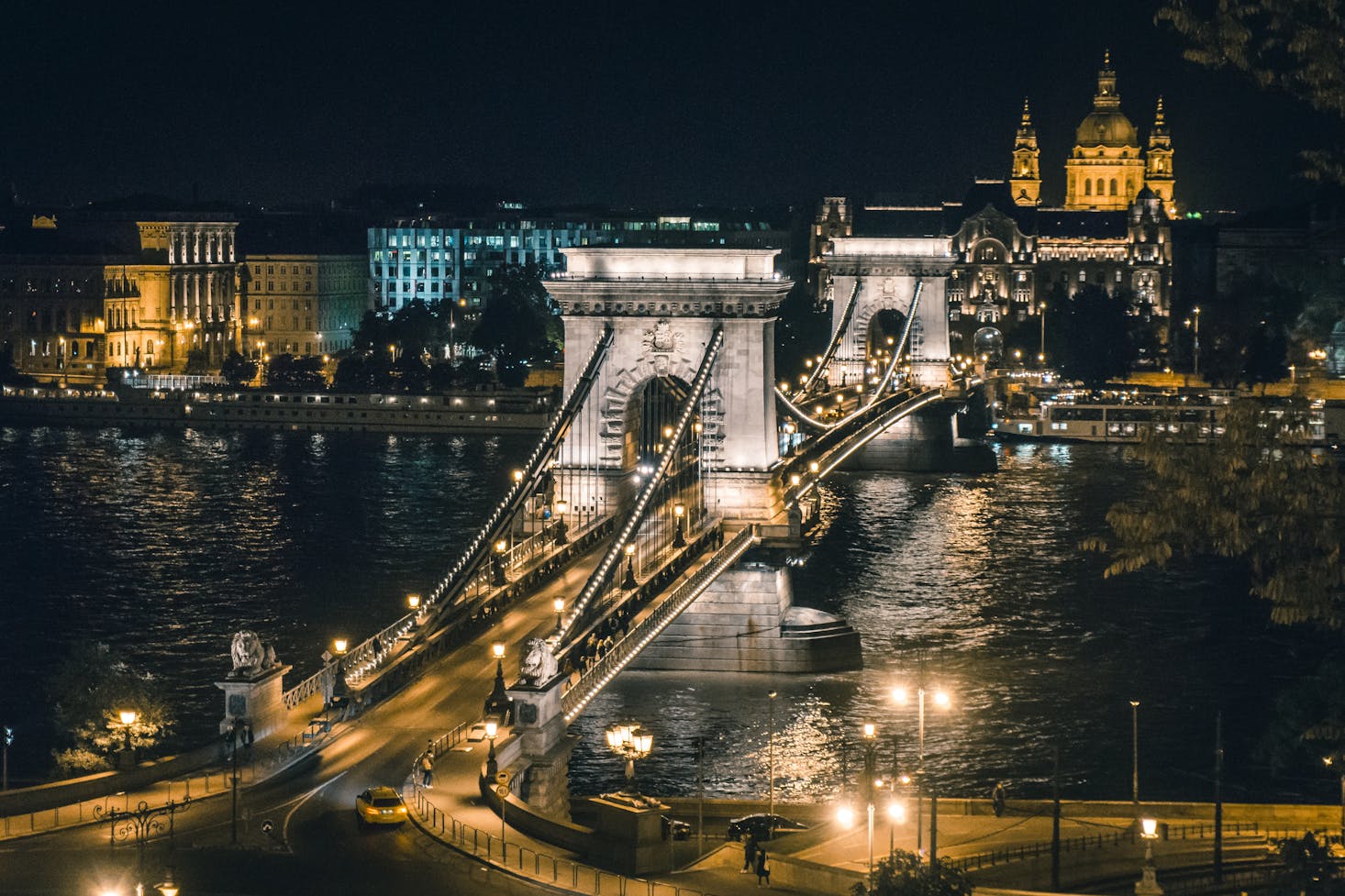 Bridge in Budapest at night