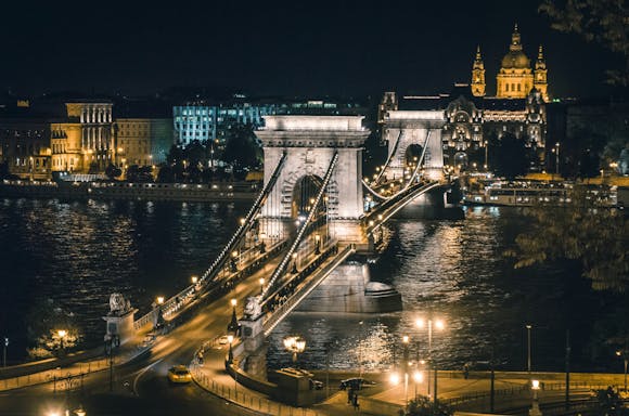 Bridge in Budapest at night