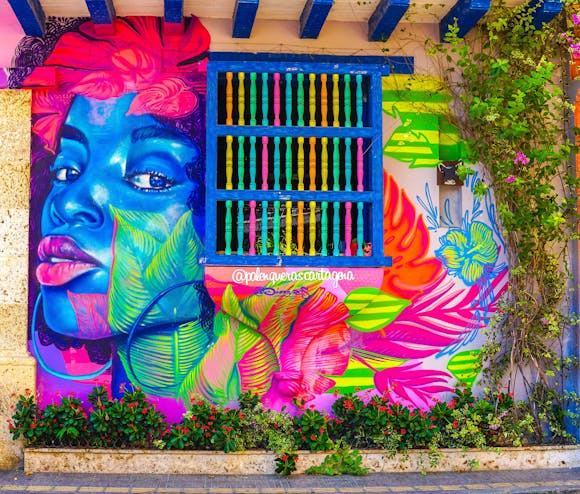 Wall mural in Cartagena, Colombia