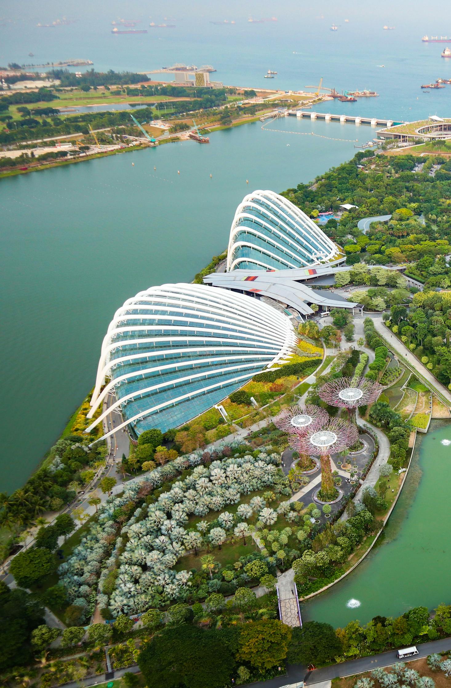 Marina Bay and resort line the waterfront in Singapore