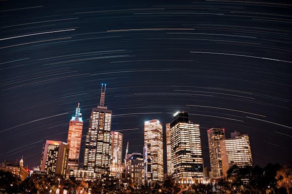 Melbourne skyline at night